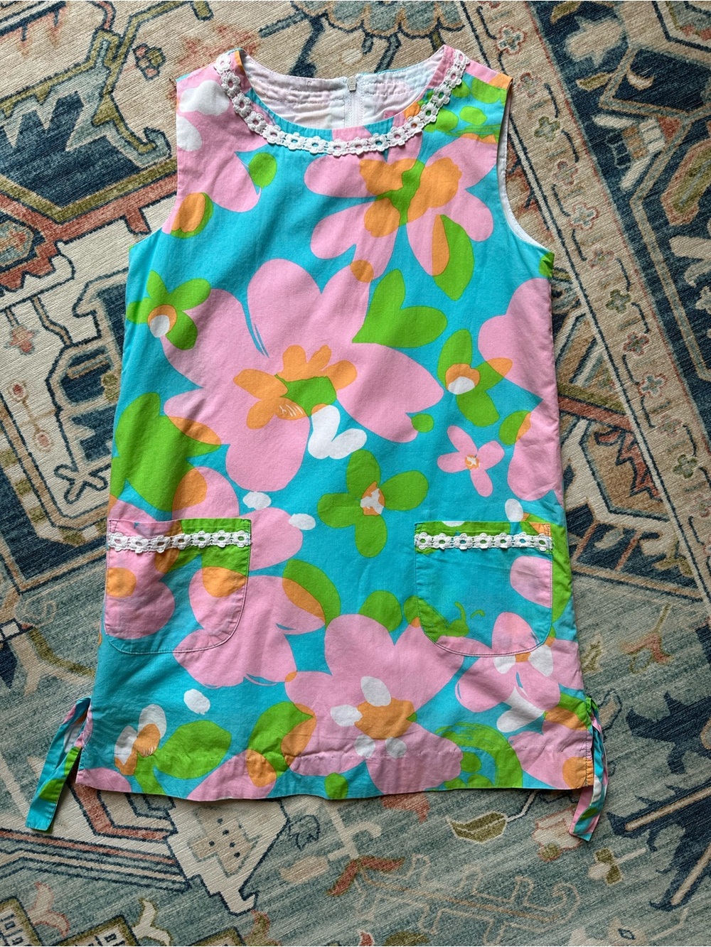 Girls' Lilly Dress - Pink & Turquoise